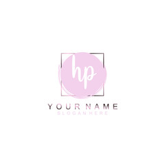 HP Initial handwriting logo template vector