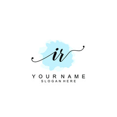 IR Initial handwriting logo template vector