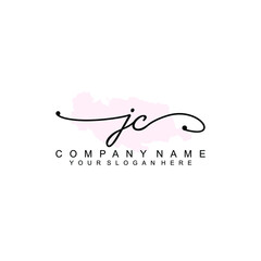 Sticker - JC Initial handwriting logo template vector