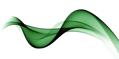 Abstract Green Background, Futuristic Wavy
