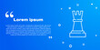 © Kostiantyn - White line Chess icon isolated on blue background. Business strategy. Game, management, finance. Vector.