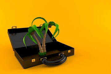 Poster - Palm tree inside black briefcase