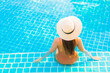 © siraphol - Portrait beautiful young asian woman relax smile leisure around outdoor swimming pool