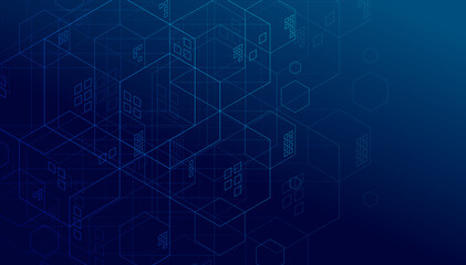 Wall Mural - abstract lines and dots connect background. technology connection digital data and big data concept.