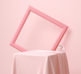 Minimal abstract cosmetic background, Podium Product Stage on pastel color