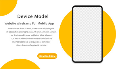 Smartphone blank screen, phone mockup. Cellphone frame with blank display. UI and UX design interface. Template for infographics or presentation UI design interface. Vector illustration