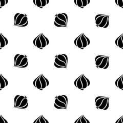 Wall Mural - Garlic Icon Seamless Pattern, Common Seasoning Vegetable Icon