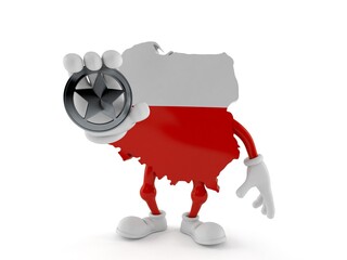 Wall Mural - Poland character holding police badge