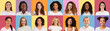 © Prostock-studio - Set of emotional beautiful multiracial women, panorama