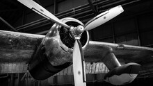 Isolated Shot Of A Propeller Airplane Engine