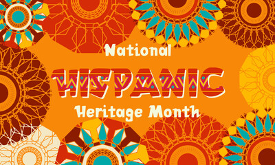 Wall Mural - National Hispanic Heritage Month September 15 - October 15. Hispanic and Latino Americans culture. Background, poster, greeting card, banner design. 