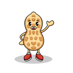 Wall Mural - Cute peanut mascot logo design