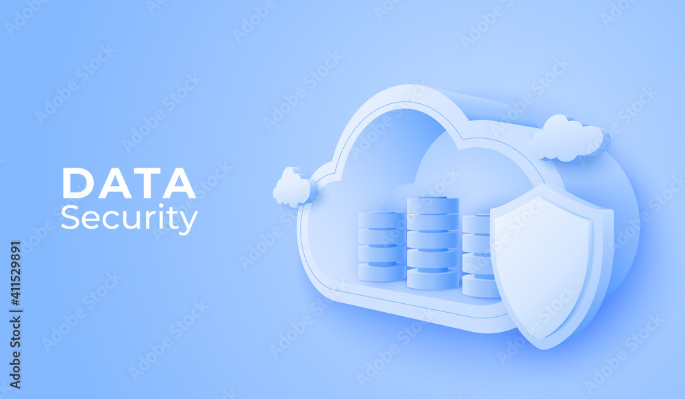 3D Cloud computing online data storage service. Digital technology ...