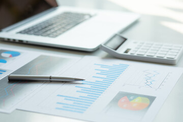 financial accounting concept with graphs and charts