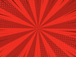 © Whatever - Comic book halftone effect template with radial red background, vector illustration eps 10.