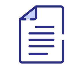 Wall Mural - paper document file single isolated icon with dashed line or dash lines style