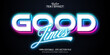 © DesignVectX - Good Times text, neon style editable text effect