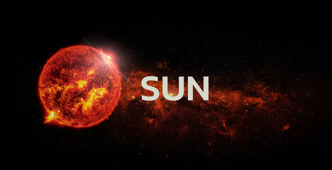 Wall Mural - sun on space background. elements of this image furnished by nasa.