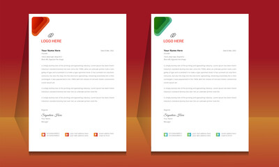 Wall Mural - letterhead format template, business style letterhead design template. company letterhead template d