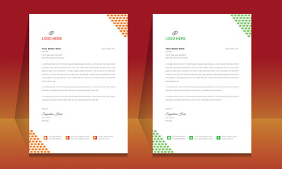 Wall Mural - letterhead format template, business style letterhead design template. company letterhead template d