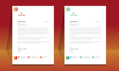 Wall Mural - letterhead format template, business style letterhead design template. company letterhead template d