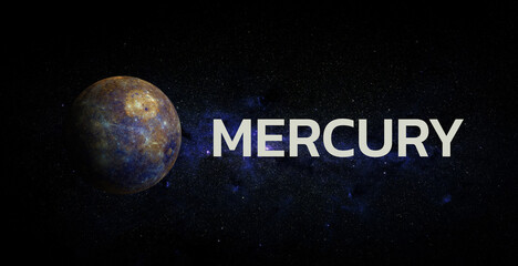 Wall Mural - mercury on space background. elements of this image furnished by nasa.