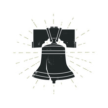 Liberty Bell With Grunge Effect. Vector Illustration.