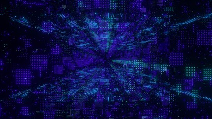 Wall Mural - Digital binary code matrix abstract background - 3D rendering