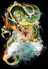 Chinese Dragon In The Night
