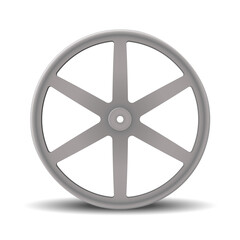 Realistic rim of car alloy wheel. Aluminum wheel isolated on white background