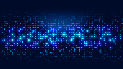Wall Mural - dot blue pattern screen led light gradient texture background. abstract technology big data digital 