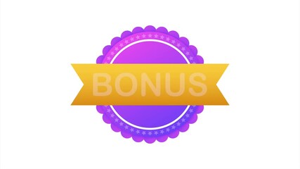 Sticker - Bonus for promotion design. Surprise banner. Discount banner promotion template. Web template for marketing promo design. stock illustration.