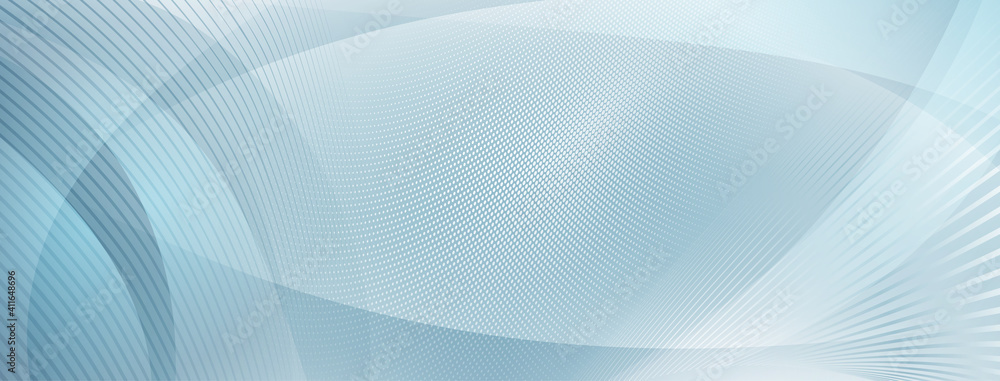 Abstract background made of curves and halftone dots in light blue colors - obrazy, fototapety, plakaty 