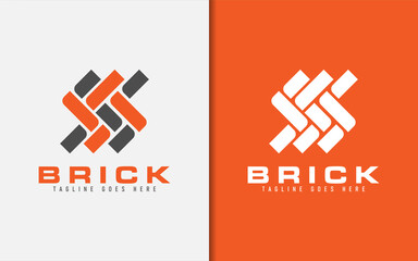 Wall Mural - Abstract Initial Letter S Form made of Brick Shape. Usable For Business and Brand Company. Vector Logo Illustration.