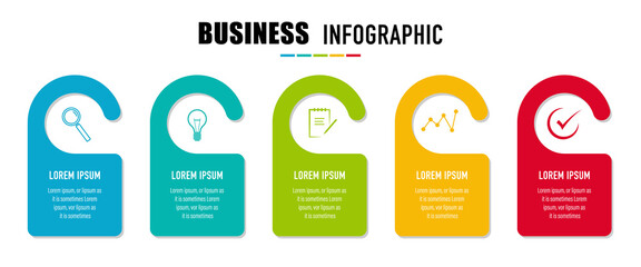 Wall Mural - Infographics design vector and business icons with 5 options for presentation and web site	