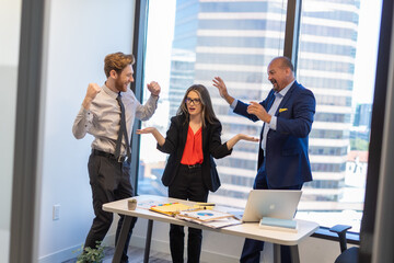 Office employees having a meeting