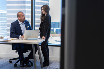 Office employees having a meeting