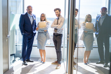 Office employees having a meeting