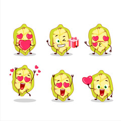 Poster - Slice of cupuacu cartoon character with love cute emoticon