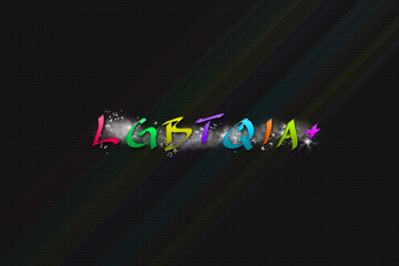 LGBTQIA+ colorful hand-written graphic design illustration wallpaper.