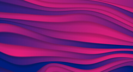 Wall Mural - Blue and purple refracted curved waves abstract vector background