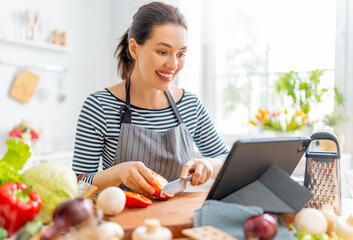 Wall Mural - woman is preparing the proper meal