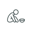 Poverty line icon. Simple outline style. Homless, beggar, hunger and poor concept. Vector illustration on white background. EPS 10