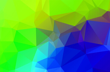 Green vivid abstract geometric background, vector from polygons triangle, mosaic