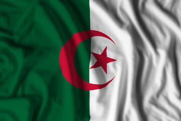 Wall Mural - Algeria flag realistic waving