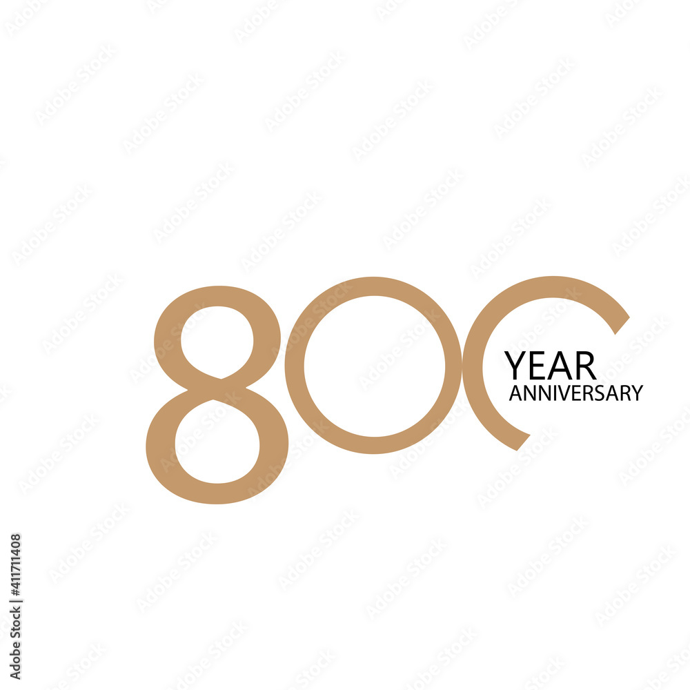 800 year anniversary celebration vector template design illustration - obrazy, fototapety, plakaty 