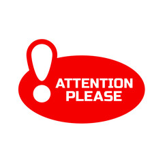 Sticker - attention please sign on white background	