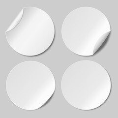 set of round paper stickers template. vector illustration. web banner.