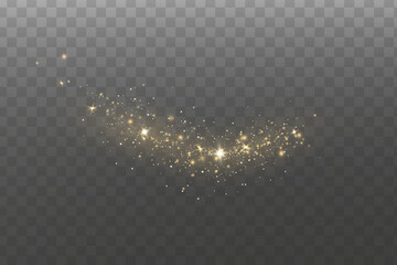 Poster - Christmas light effect. Sparkling magical dust particles.The dust sparks and golden stars shine with special light.