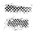 Race flag grunge pattern, vector checkered monochrome sport racing flag texture isolated on white background. Symbol for motocross sports tournament, car rally competition, checker design element